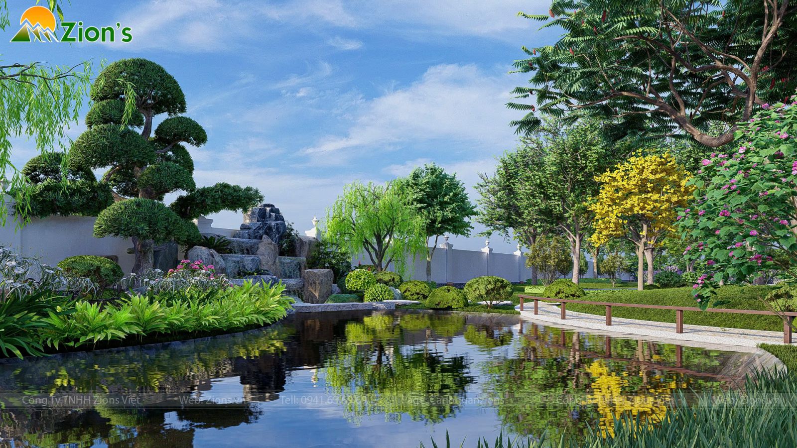 Thiết kế cảnh quan nhà vườn 9000m2 - zions landscape